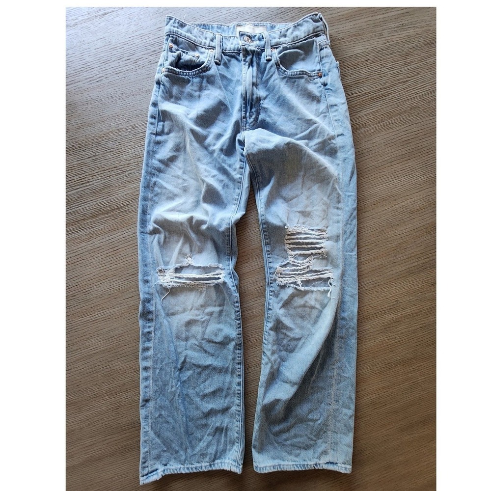 MOTHER Superior The Mid Rise Rambler Flood Jeans. Distressed indiesleaze grunge